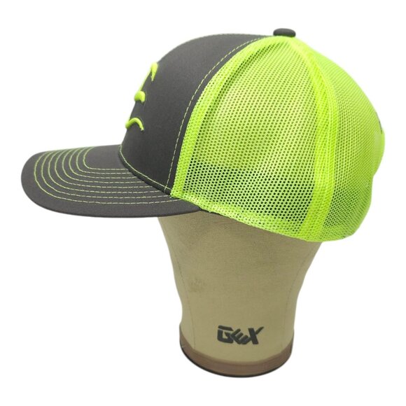 Outdoor Cap 3D Embroidered Mesh Snapback Trucker Baseball Hat Fluorescent Green - Picture 10 of 13